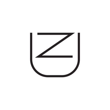 uz ilk harf vektör logo simgesi