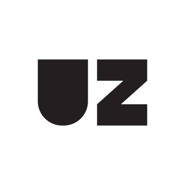 uz ilk harf vektör logo simgesi