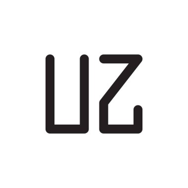 uz ilk harf vektör logo simgesi