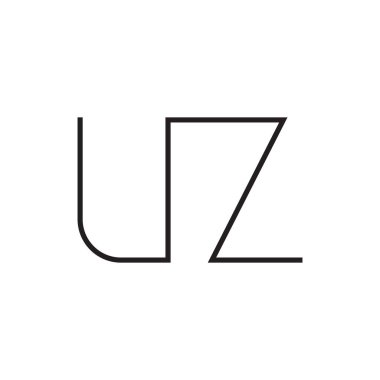 uz ilk harf vektör logo simgesi