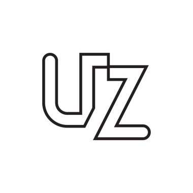 uz ilk harf vektör logo simgesi