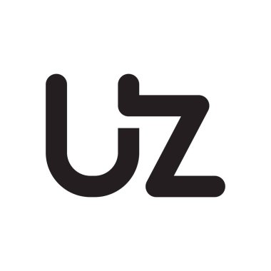 uz ilk harf vektör logo simgesi