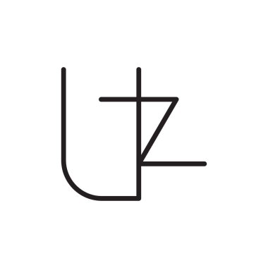 uz ilk harf vektör logo simgesi