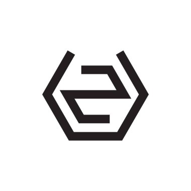 uz ilk harf vektör logo simgesi