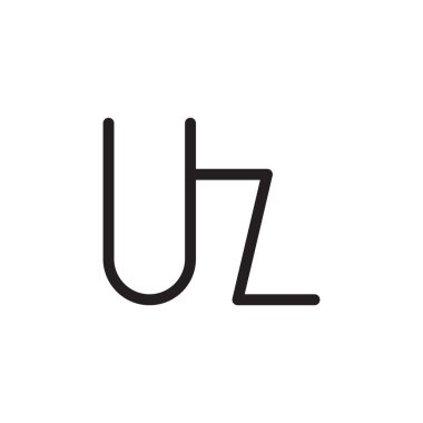 uz ilk harf vektör logo simgesi