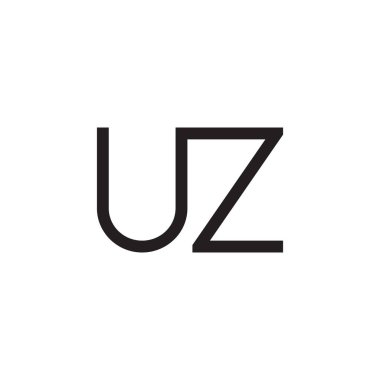 uz ilk harf vektör logo simgesi