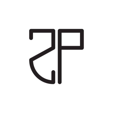 zp ilk harf vektör logo simgesi