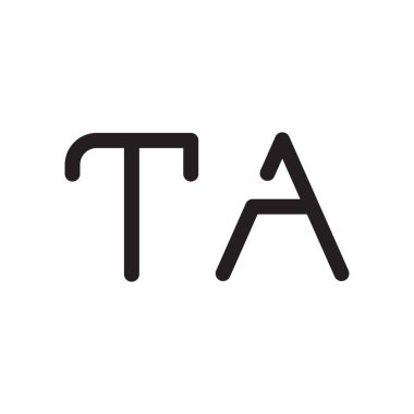 ta ilk harf vektör logo simgesi