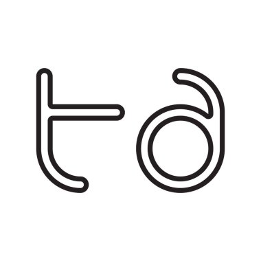 ta ilk harf vektör logo simgesi