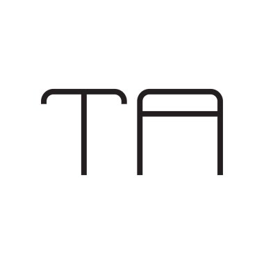 ta ilk harf vektör logo simgesi