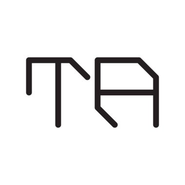 ta ilk harf vektör logo simgesi