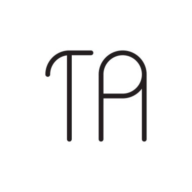 ta ilk harf vektör logo simgesi