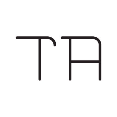 ta ilk harf vektör logo simgesi