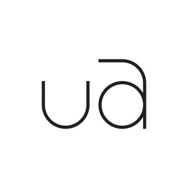 ua ilk harf vektör logo simgesi