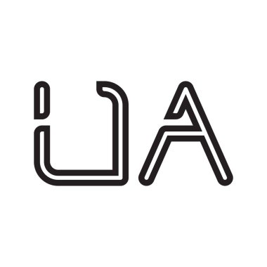 ua ilk harf vektör logo simgesi