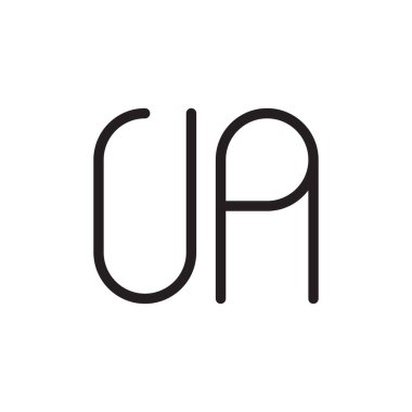 ua ilk harf vektör logo simgesi