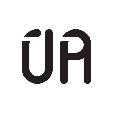 ua ilk harf vektör logo simgesi