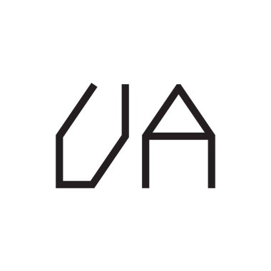 ua ilk harf vektör logo simgesi