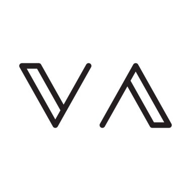 va ilk harf vektör logo simgesi