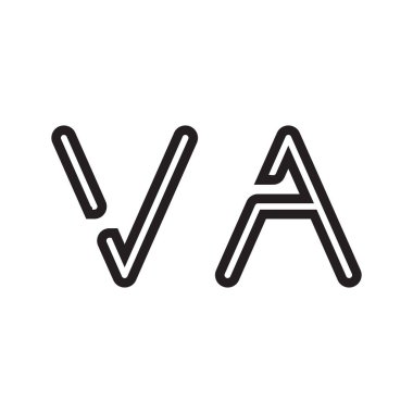 va ilk harf vektör logo simgesi