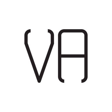 va ilk harf vektör logo simgesi