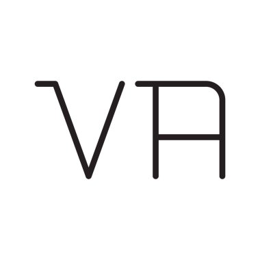 va ilk harf vektör logo simgesi