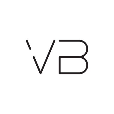 vb ilk harf vektör logo simgesi