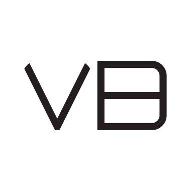 vb ilk harf vektör logo simgesi