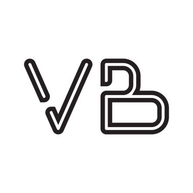 vb ilk harf vektör logo simgesi