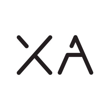 xa ilk harf vektör logo simgesi