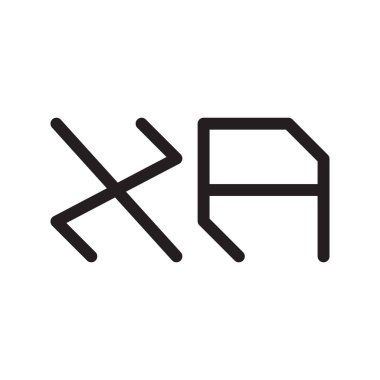 xa ilk harf vektör logo simgesi