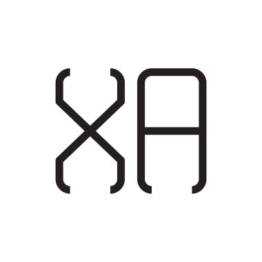 xa ilk harf vektör logo simgesi