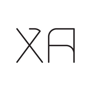 xa ilk harf vektör logo simgesi