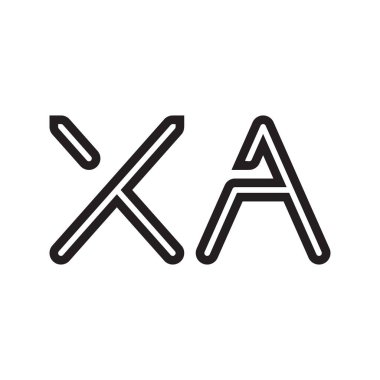 xa ilk harf vektör logo simgesi