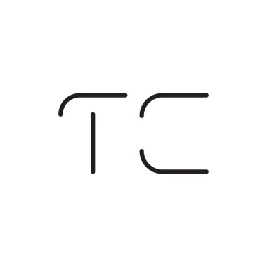 tc ilk harf vektör logo simgesi
