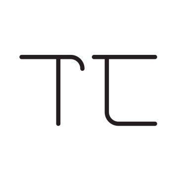 tc ilk harf vektör logo simgesi