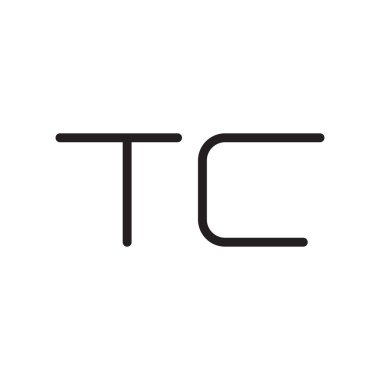 tc ilk harf vektör logo simgesi