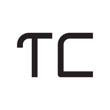 tc ilk harf vektör logo simgesi