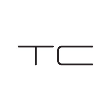 tc ilk harf vektör logo simgesi