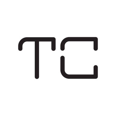 tc ilk harf vektör logo simgesi