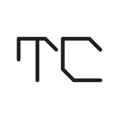 tc ilk harf vektör logo simgesi