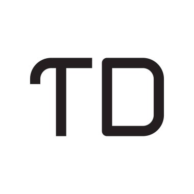 td ilk harf vektör logo simgesi