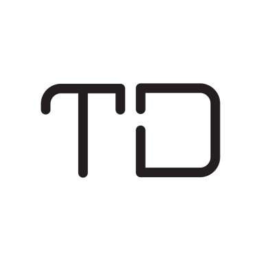 td ilk harf vektör logo simgesi