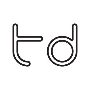 td ilk harf vektör logo simgesi
