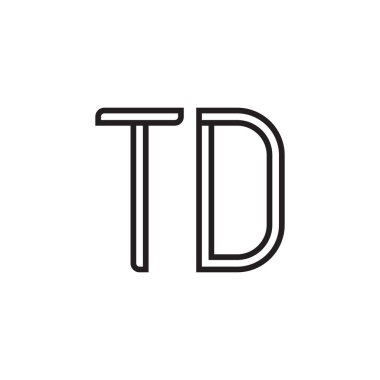 td ilk harf vektör logo simgesi