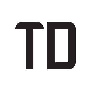 td ilk harf vektör logo simgesi