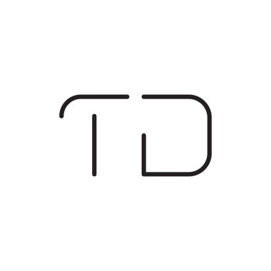 td ilk harf vektör logo simgesi