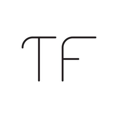 tf ilk harf vektör logo simgesi