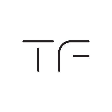 tf ilk harf vektör logo simgesi