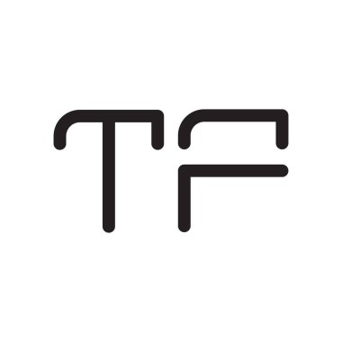 tf ilk harf vektör logo simgesi